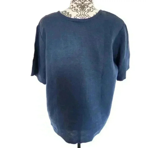 Flax by Jean Engelhart Linen Fundamental Tee Linen T Shirt Boho Minimal Women S - Picture 3 of 10